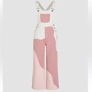 Cider White and Pink Overalls